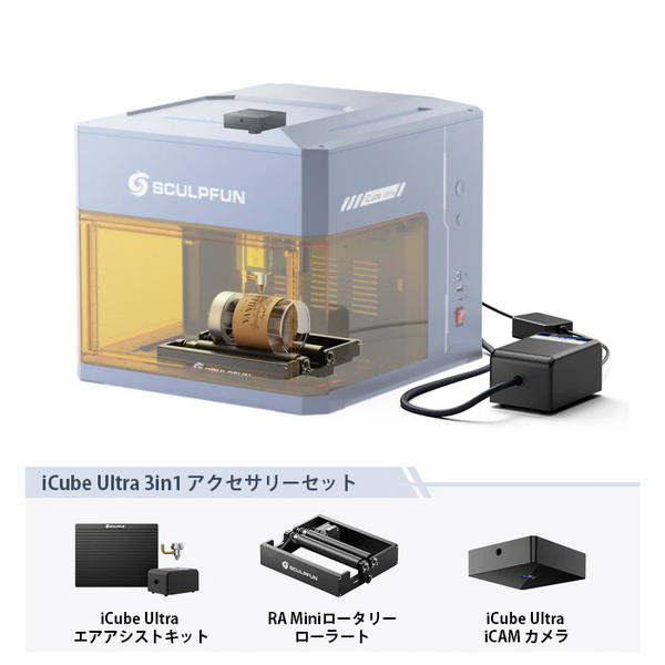 iCube Ultra iCam カメラ + RA Mini 回転ローラー + エアアシスト 3in1 アクセサリーキット